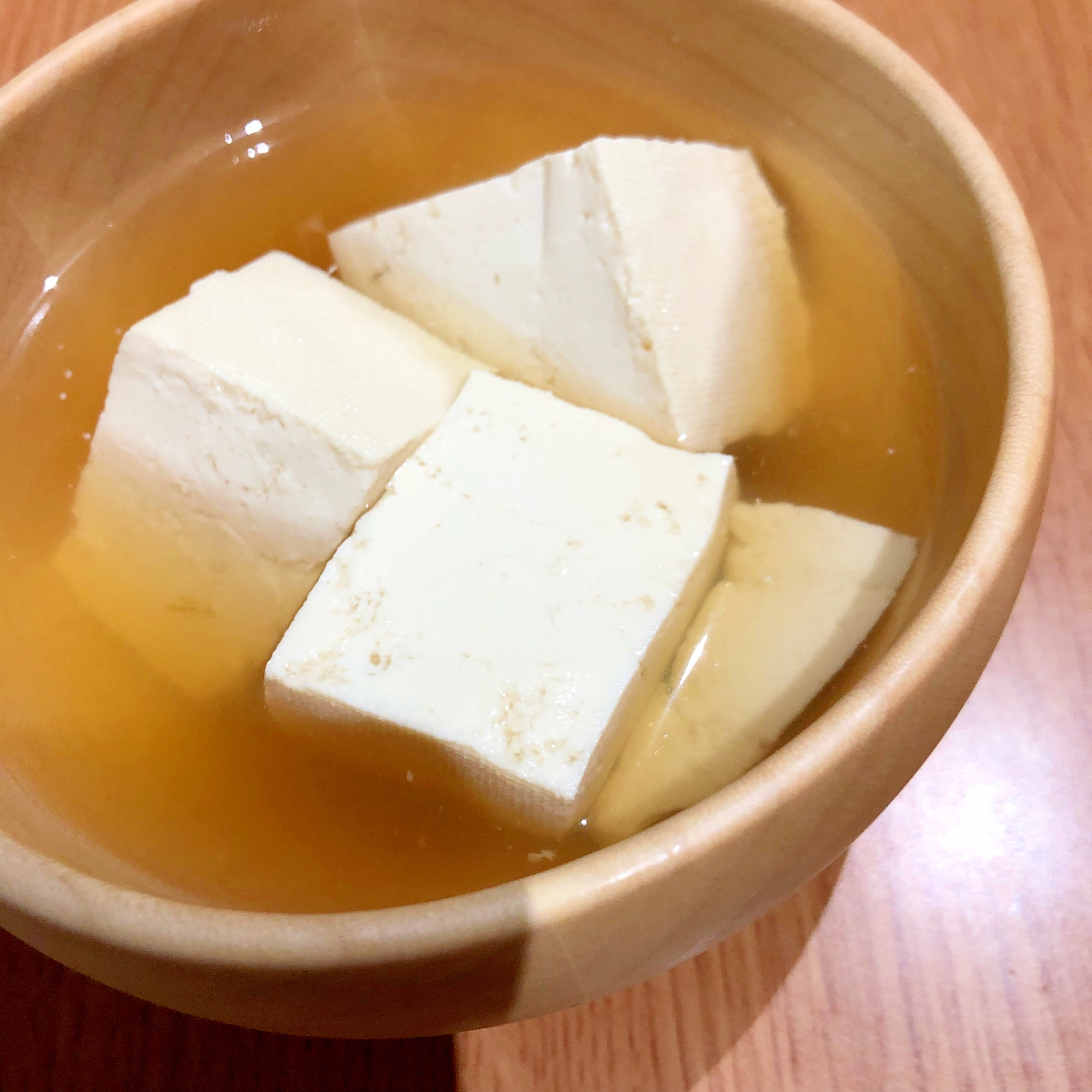 麺つゆと生姜の湯豆腐！