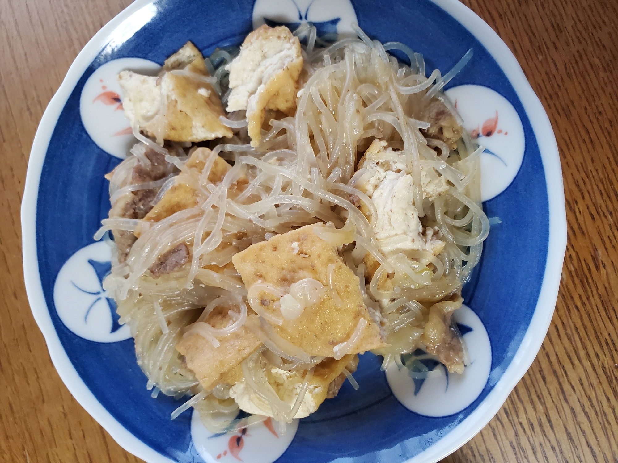 厚揚げと牛丼の具の春雨煮