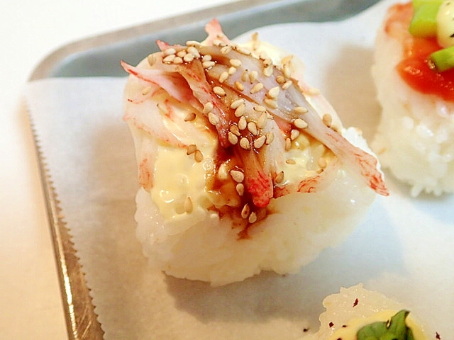 COで　シーサラダと白ごまの焼きおにぎり