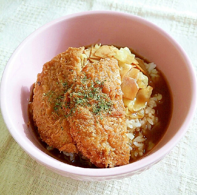 残りコロッケ❀カレースープご飯