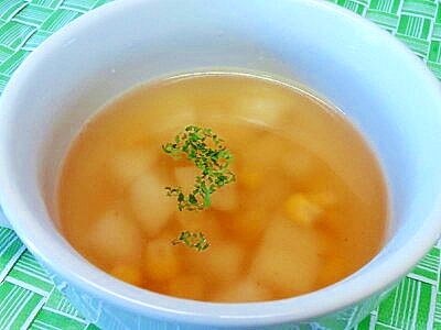 長いも&コーンのコンソメスープ