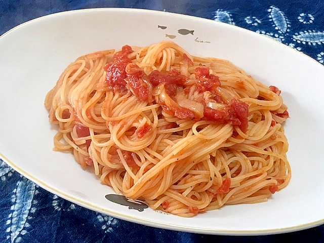 トマトとツナのガーリックスパゲティ