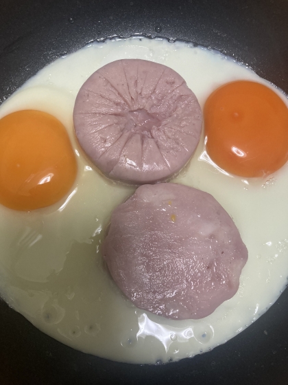 欲張り～上乗せハムの目玉焼き