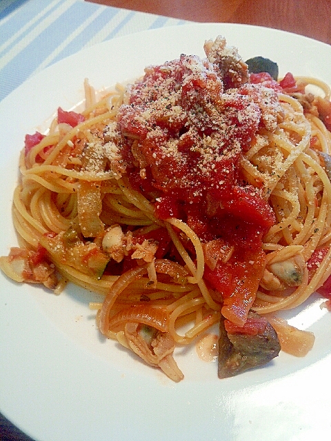 トマト缶で簡単 ボンゴレ ロッソ レシピ 作り方 By ペコ4672 楽天レシピ