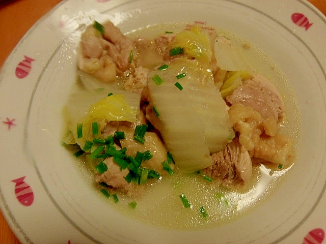 白菜と鶏肉のネギ塩煮