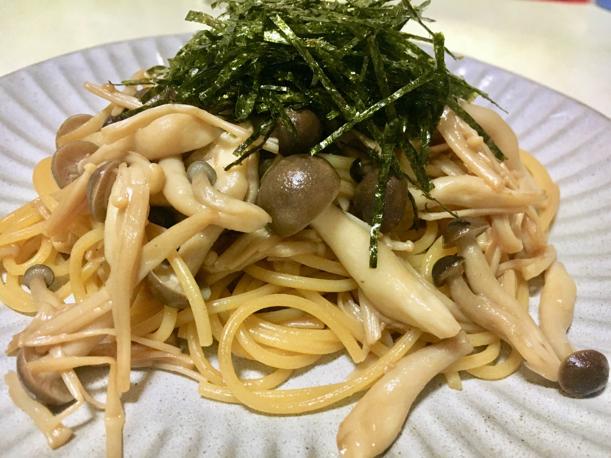 味付けほんだし酒醤油のみ‼︎‼︎和風きのこパスタ