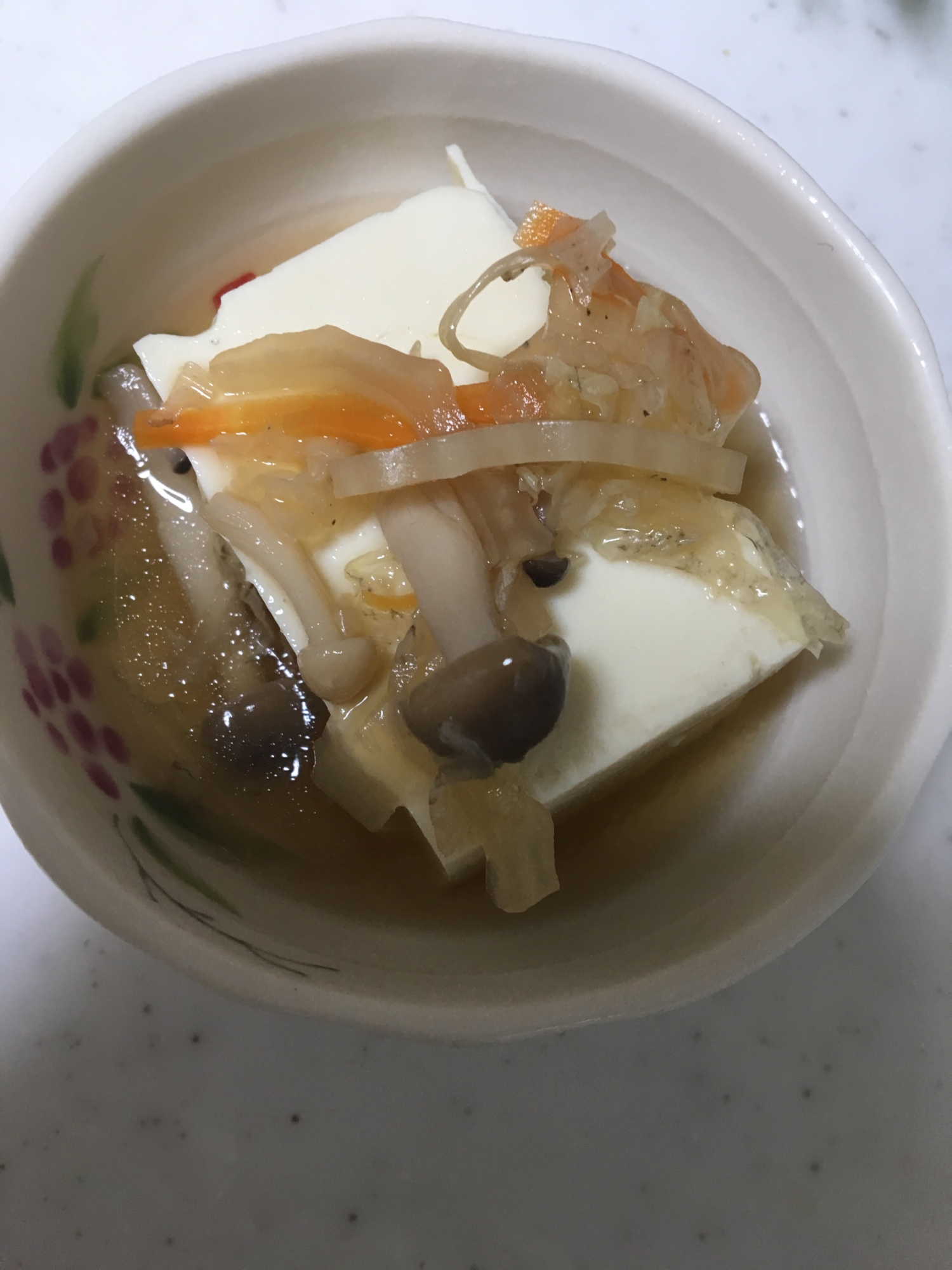 白菜としめじのあんかけ豆腐(^○^)
