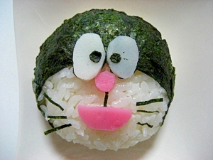 簡単に　ドラえもん　((=ﾟДﾟ=)　おにぎり