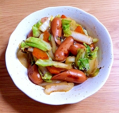 簡単おかず ウインナーと野菜の焼肉タレ炒め レシピ 作り方 By も る す け 楽天レシピ