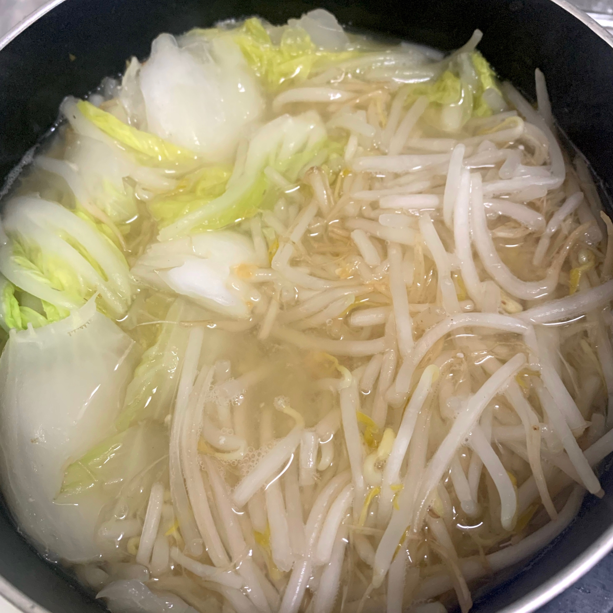 【野菜たっぷり】白菜ともやしの味噌鍋