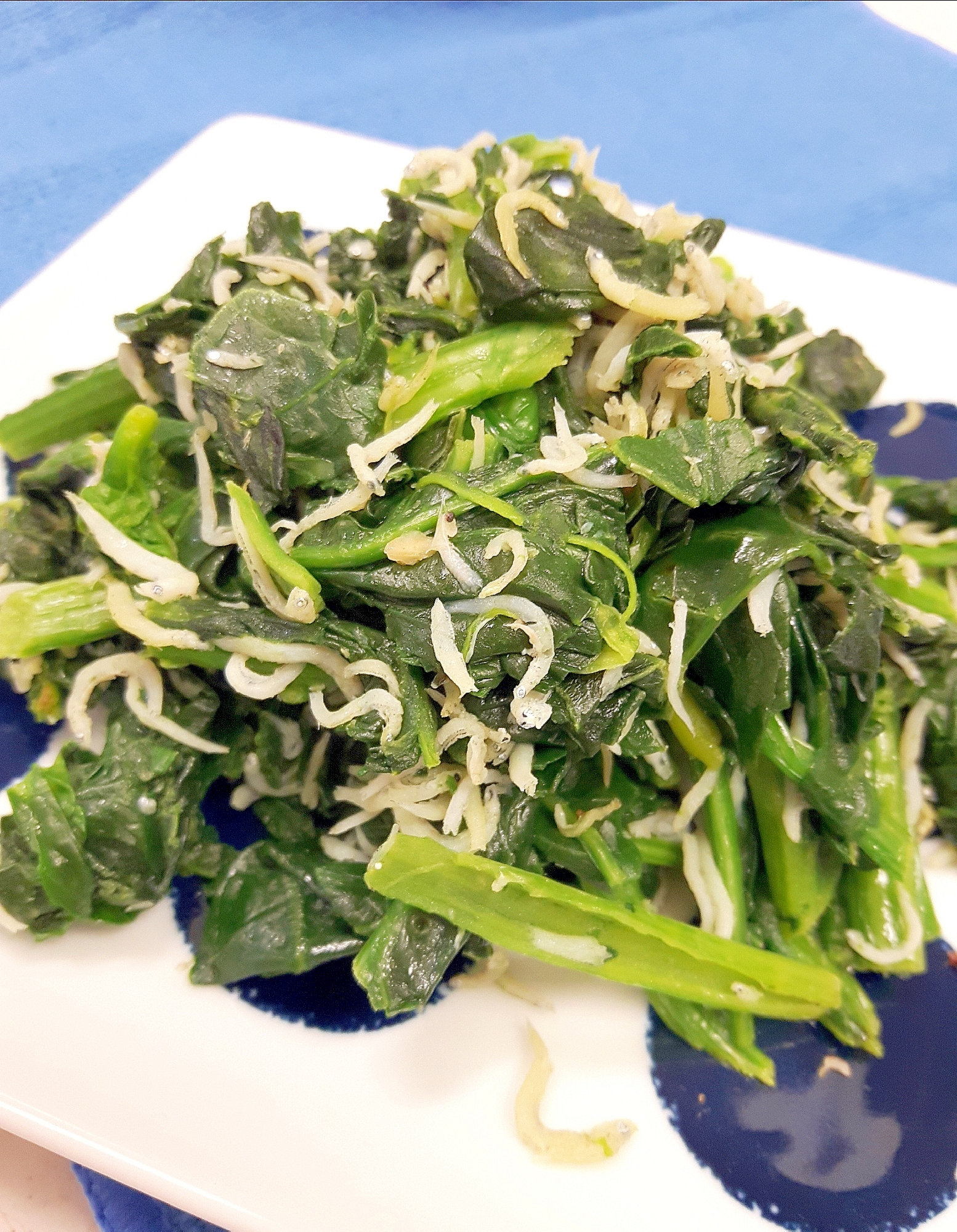 簡単(^^)冷凍ほうれん草としらすの生姜醤油炒め♪