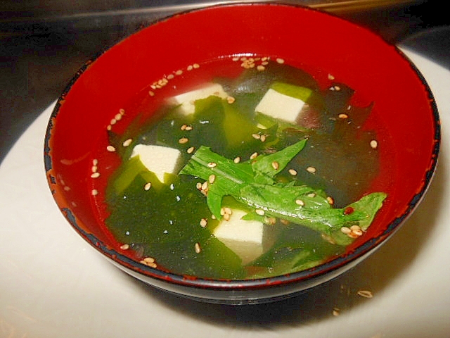 簡単～豆腐とわかめの中華スープ
