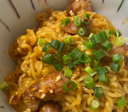 インスタントアレンジ☆豚キムチいり辛ラーメン