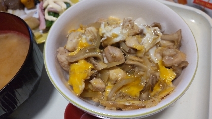 親子丼（砂糖を使わず、みりん多め）