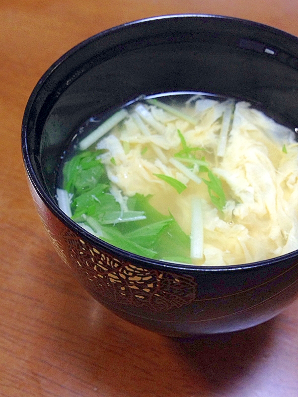 水菜と卵のお吸い物 レシピ 作り方 By Tukuyo93 楽天レシピ