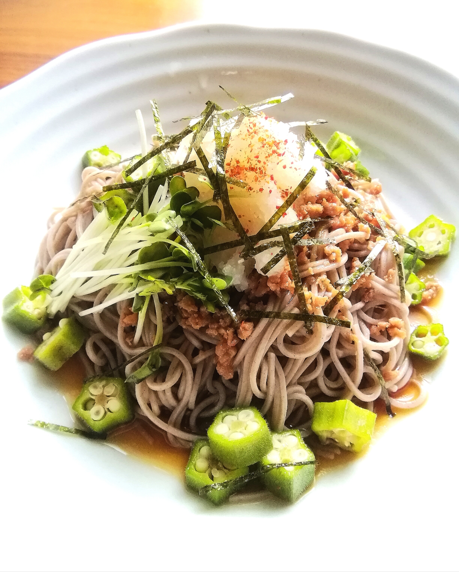 挽き肉と大根おろしで♪ガツンとサッパリ蕎麦