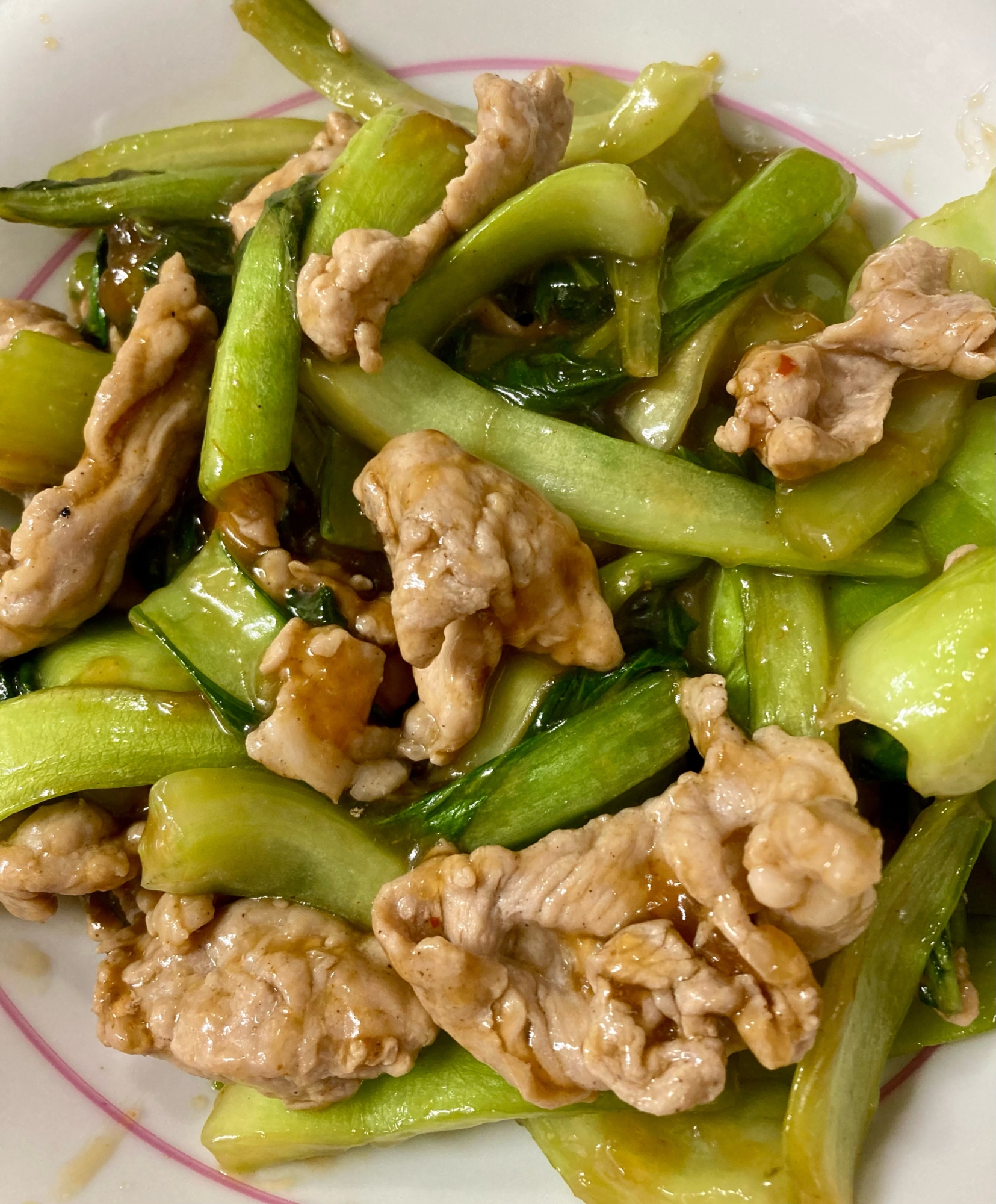 チンゲン菜と豚肉の中華炒め