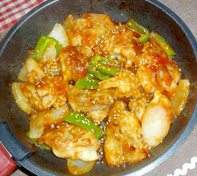 鶏肉と野菜の甘辛ダレ炒め