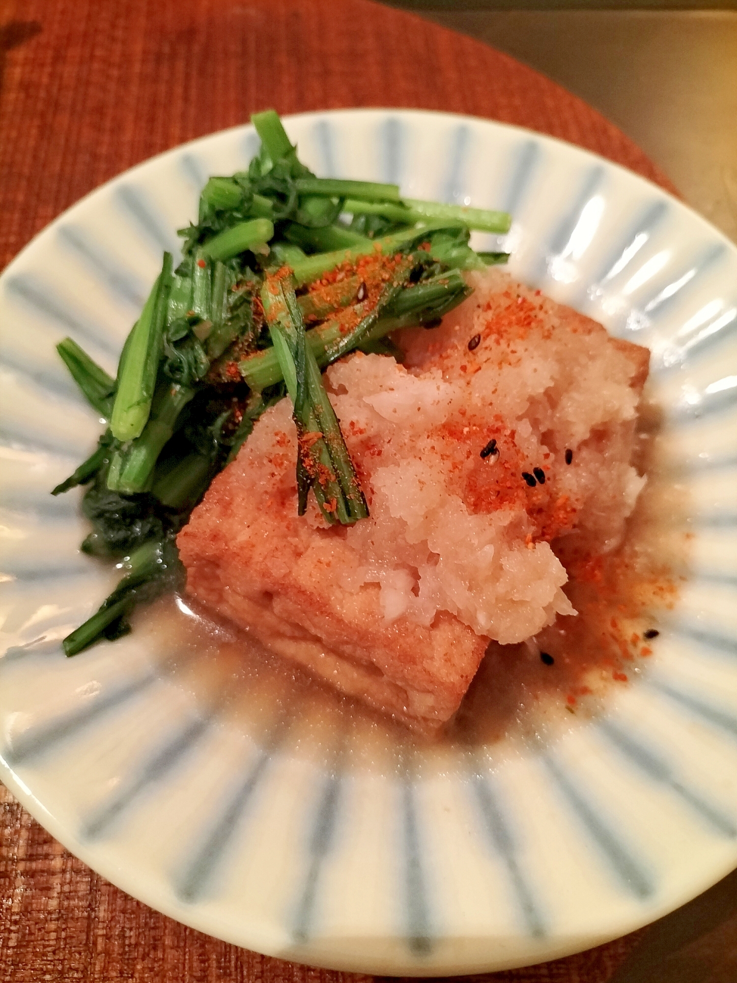 厚揚げと春菊のおろし煮♩