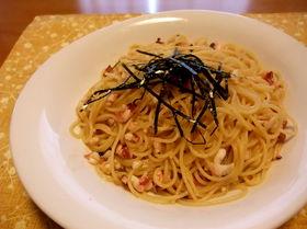 たこミンチの梅わさスパゲティ 