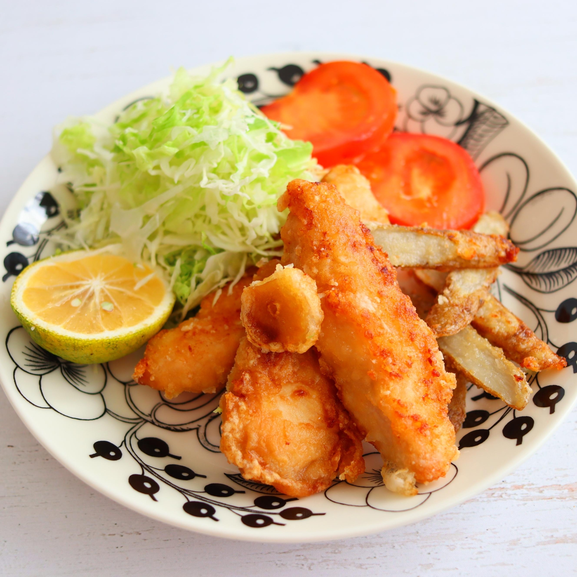 鶏ささみと牛蒡のにんにく醤油から揚げ