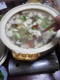 鳥とお麩の水炊き