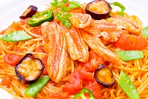 おうちで本格イタリアン♪カニのトマトパスタ