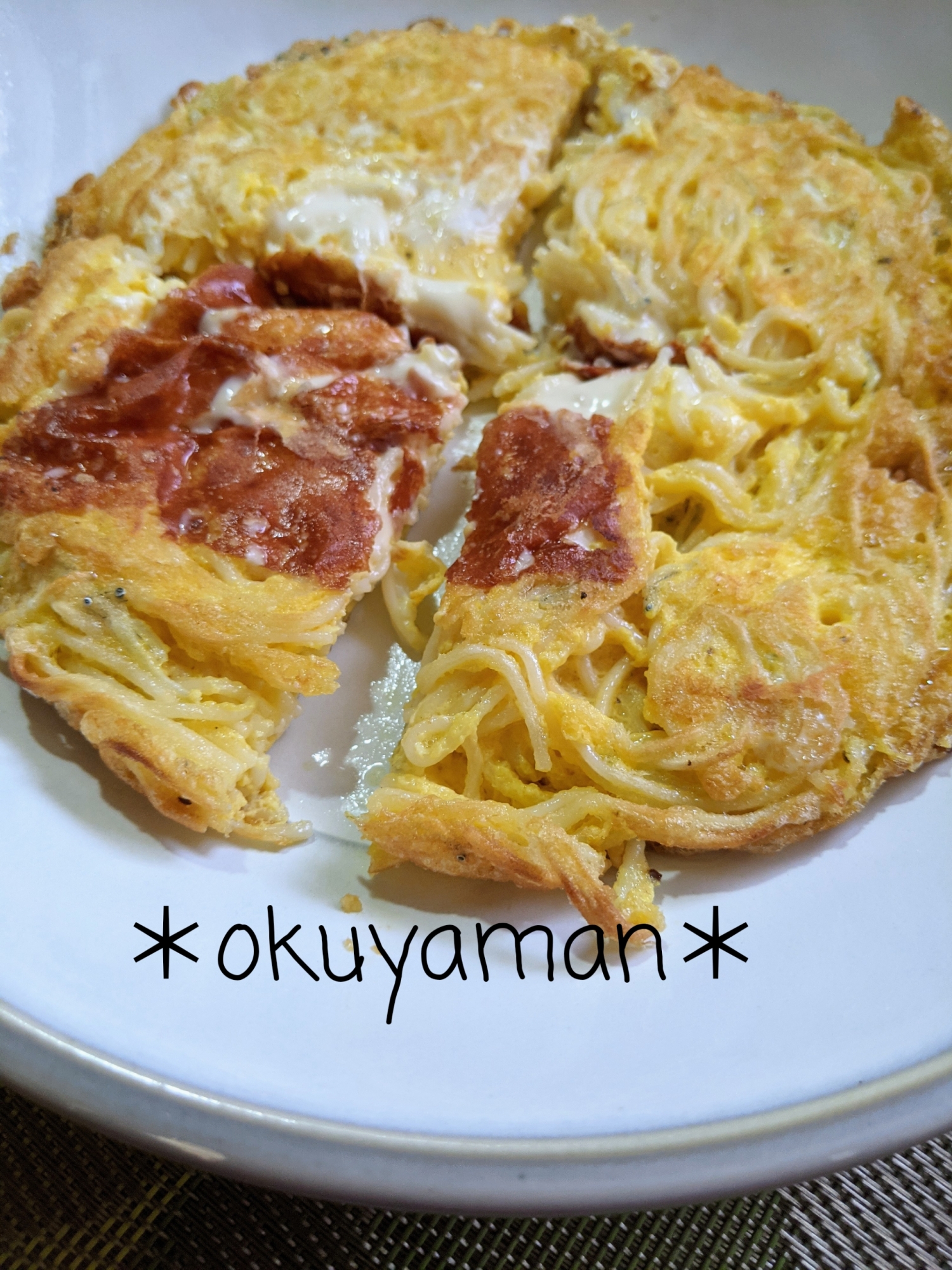 そうめんのチーズたまごとじ