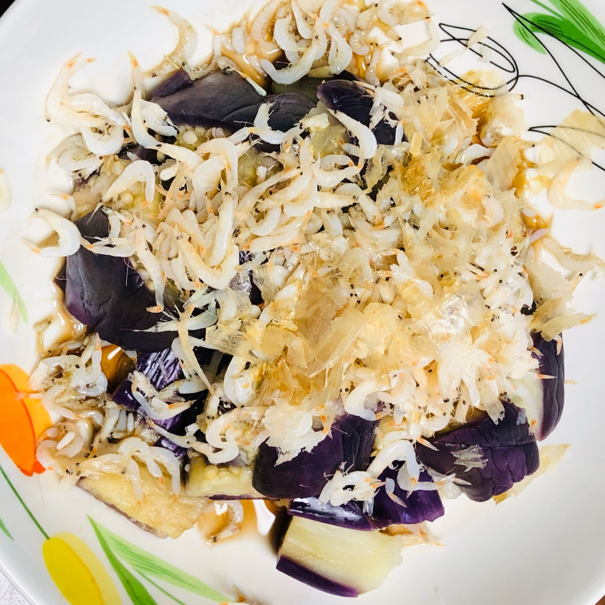 釜揚げ海老と茄子のポン酢がけ