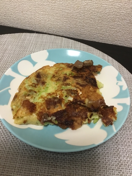 お好み焼きよりヘルシー！牛すじ入りのネギ焼き