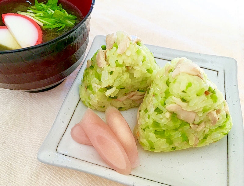 金目鯛干物のほぐし身とメロン漬け混ぜおにぎり♡