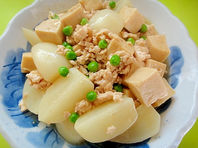 カブと高野豆腐のそぼろ煮