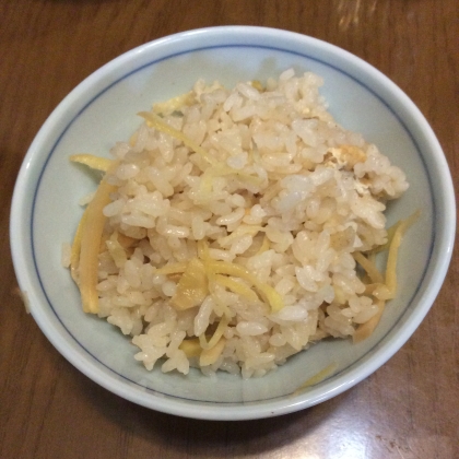 生姜と油揚げだけの生姜ご飯