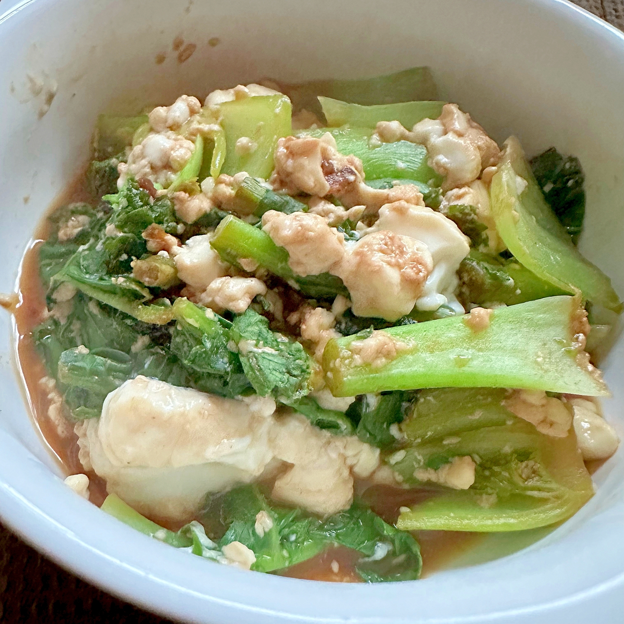 豆腐と大根葉の炒め煮ꕥ