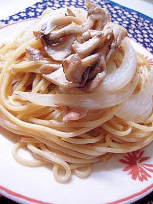 新玉ねぎと舞茸のツナパスタ