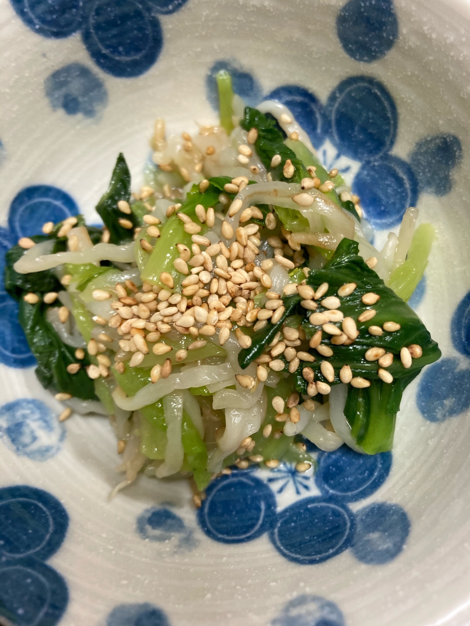 電子レンジで簡単！ちんげん菜ともやしのナムル♡