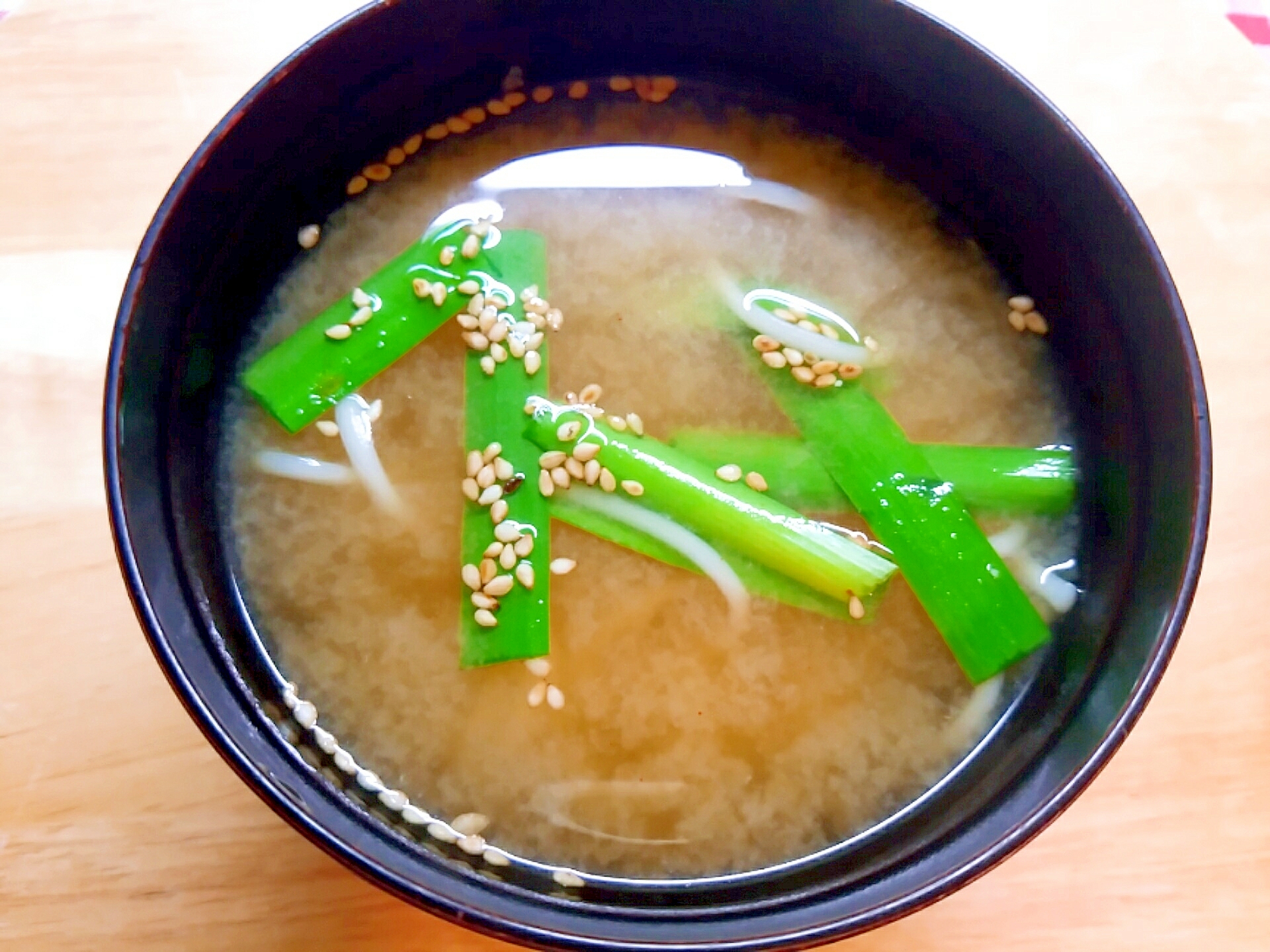 ピリ辛☆ニラ素麺味噌中華スープ