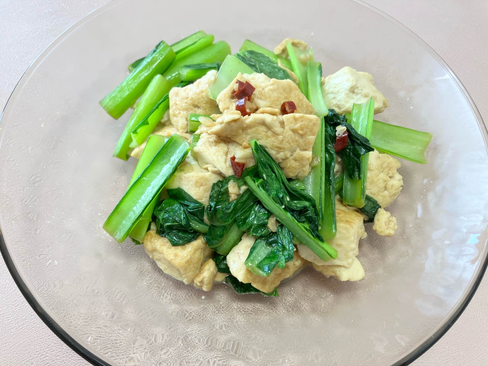 安い食材で!⭐️豆腐と小松菜の中華炒め⭐️