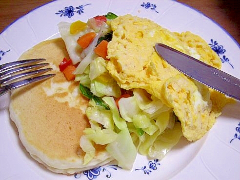 パンケーキの野菜と卵添え レシピ 作り方 By ココアケア 楽天レシピ