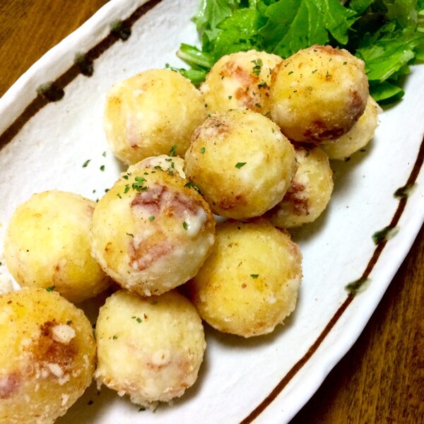 ベーコン入りカルボ風ポテトチーズボール レシピ 作り方 By Mats29 楽天レシピ ベーコン入りカルボ風ポテトチーズボール レシピ 作り方 By Mats29 楽天レシピ