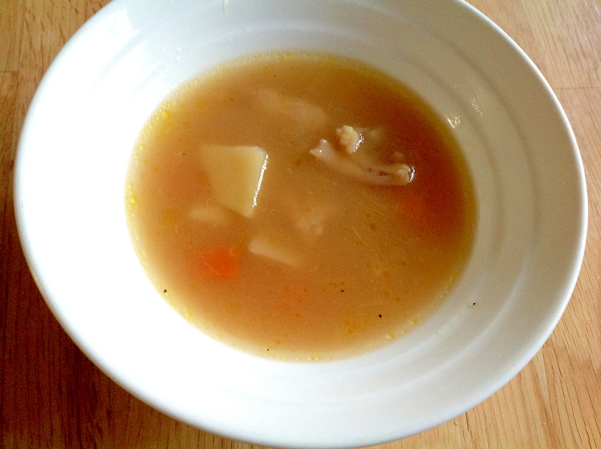 ポン酢で仕上げる鱈と野菜のスープ