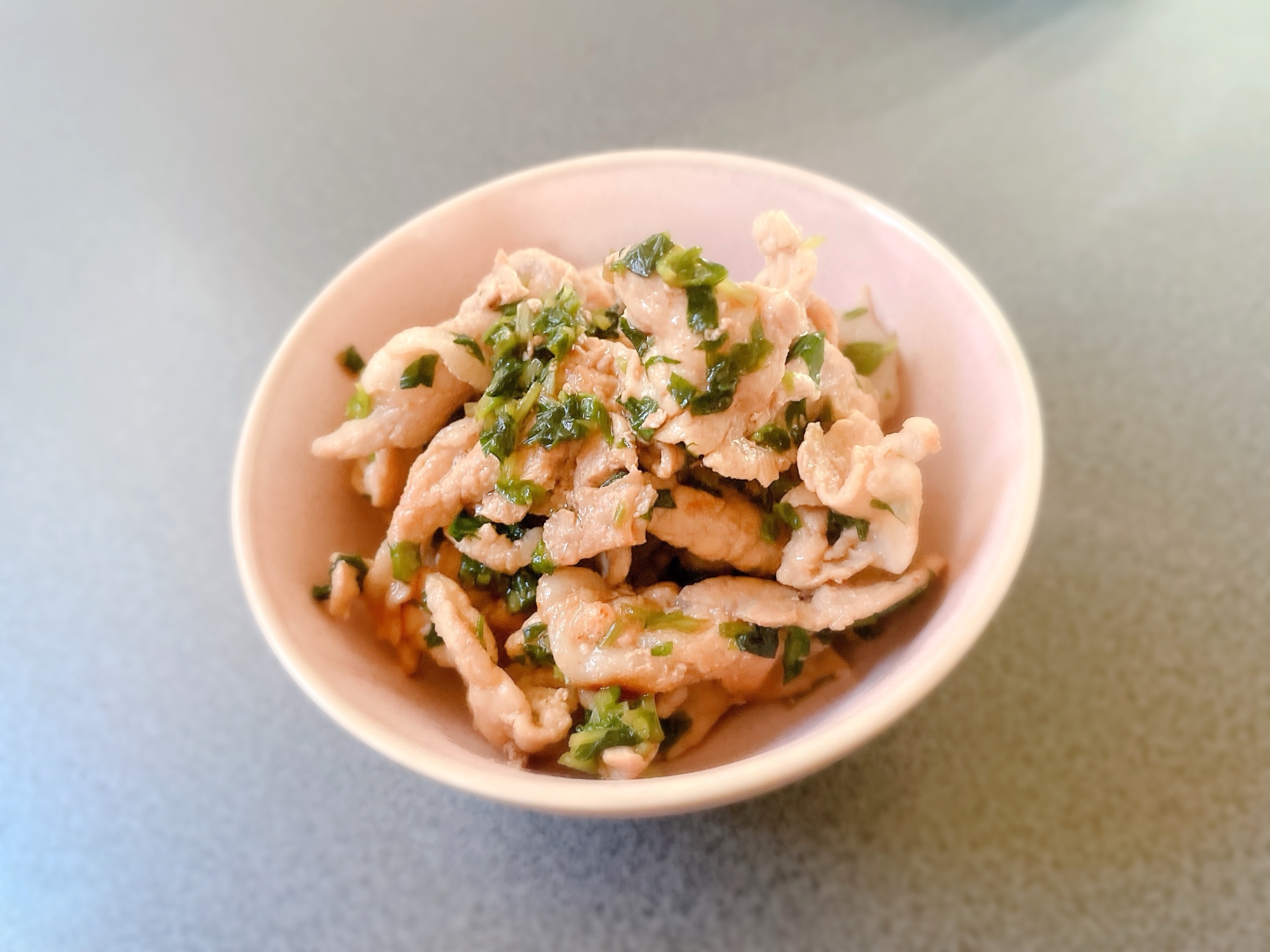 ノンオイル！豚肉と豆苗の照り焼き