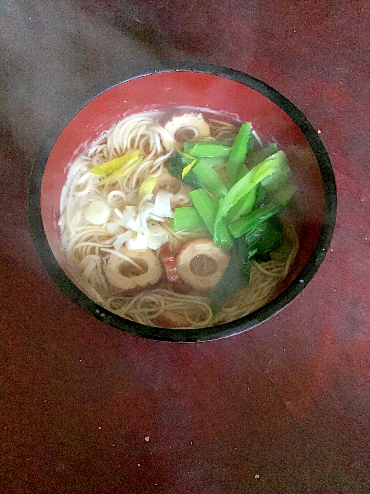 ゆず香る竹輪と小松菜の柔麺。