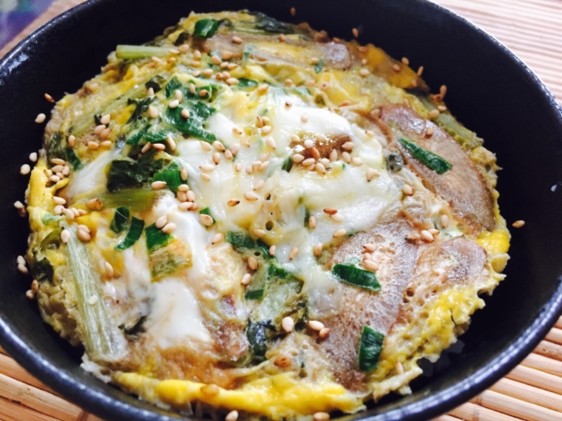 リメイク！ゴボウと大根の葉のチー玉丼