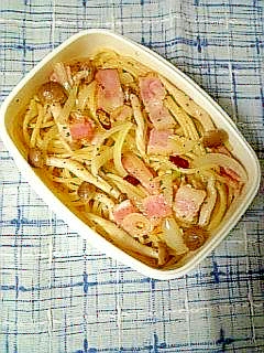 ☆玉ねぎとベーコンのペペロンチーノお弁当☆