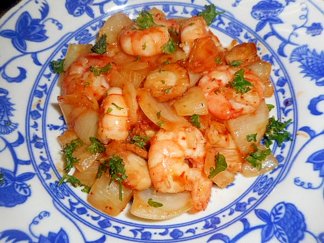 エビ ホタテ 玉葱のスイートエビチリソース炒め レシピ 作り方 By アルプスの乙女 楽天レシピ