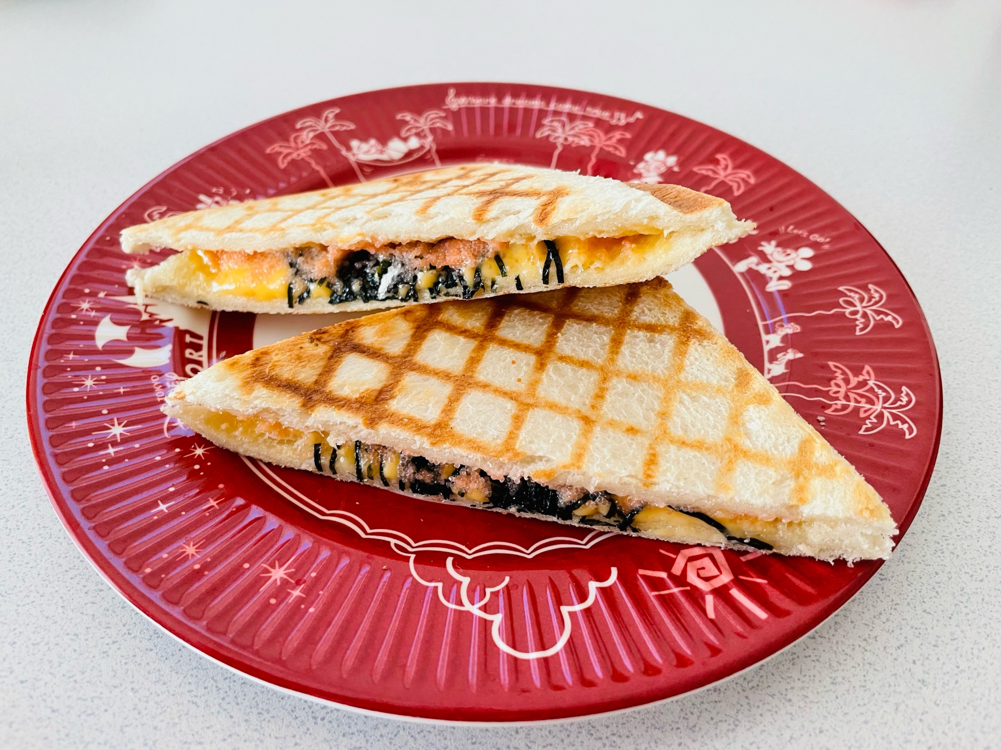 海苔めんたいチーズのホットサンド