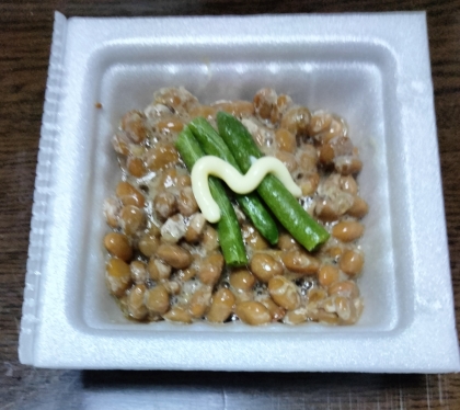 スナップえんどう♪納豆