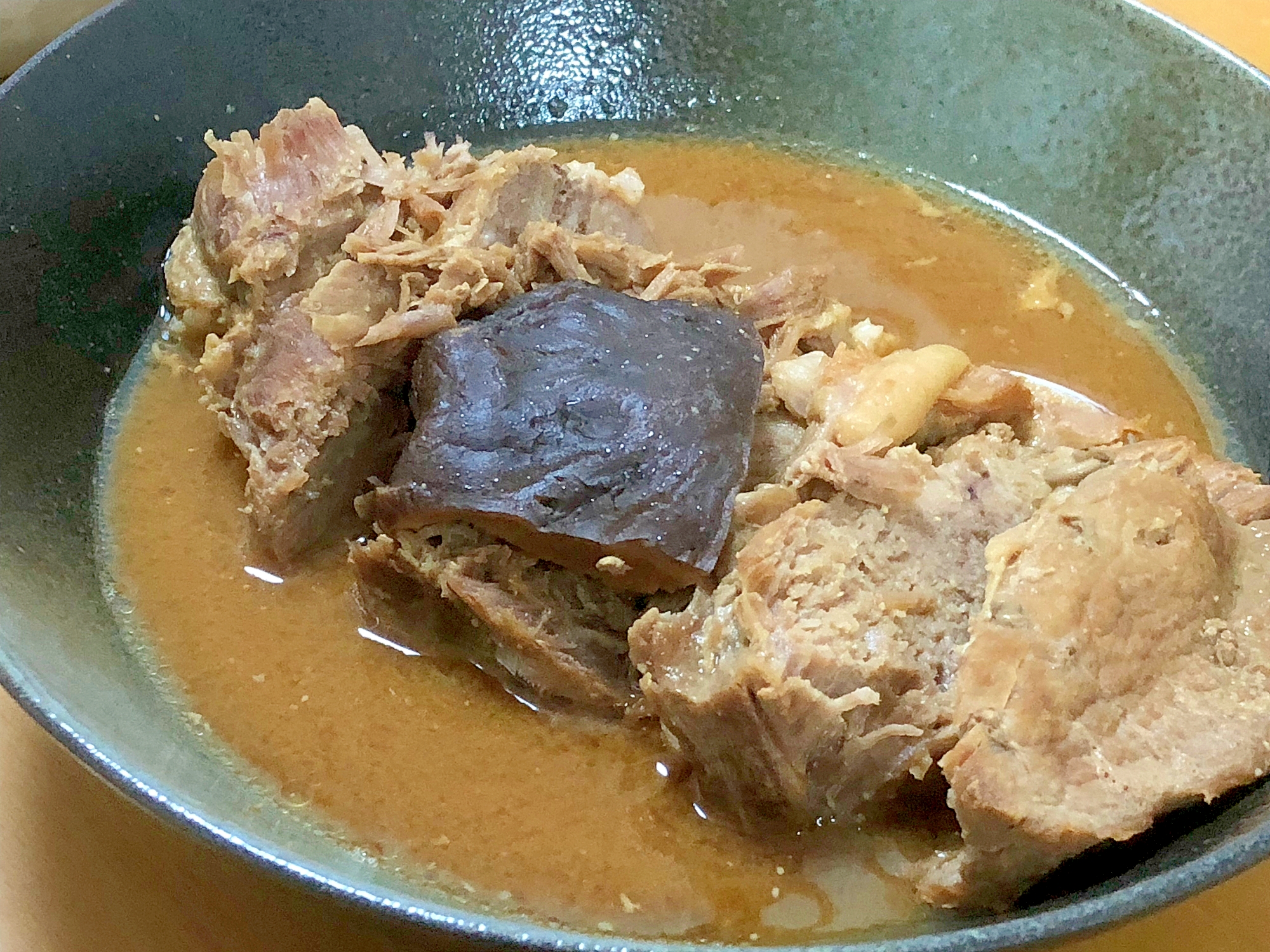 圧力鍋で豚ロースの味噌煮( *´艸｀)