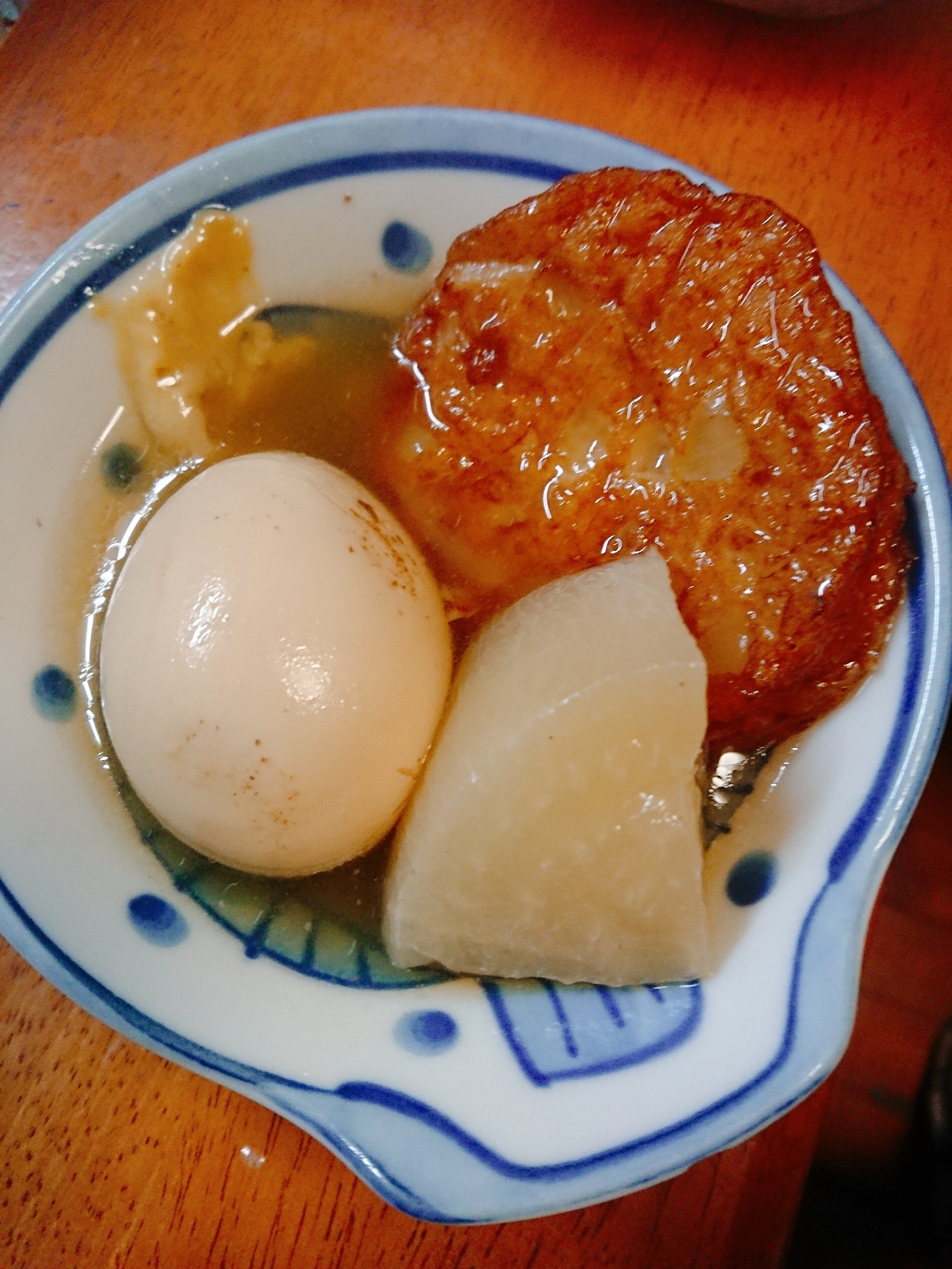 玉子と大根と玉ねぎ天の煮物